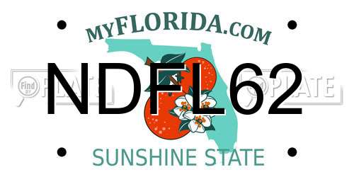 NDFL62 Florida License Plate