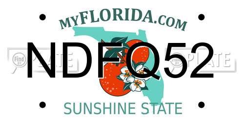 NDFQ52 Florida License Plate
