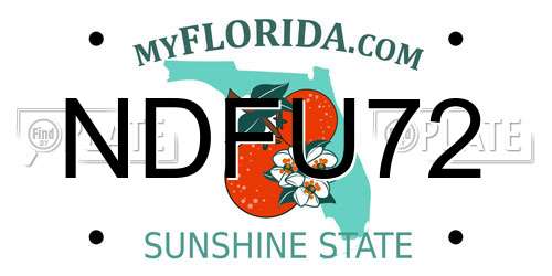 NDFU72 Florida License Plate