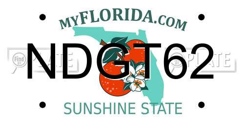 NDGT62 Florida License Plate