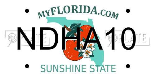 NDHA10 Florida License Plate