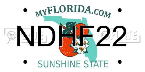 NDHF22 Florida License Plate