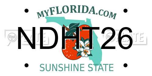 NDHT26 Florida License Plate