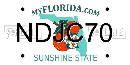 NDJC70 Florida License Plate