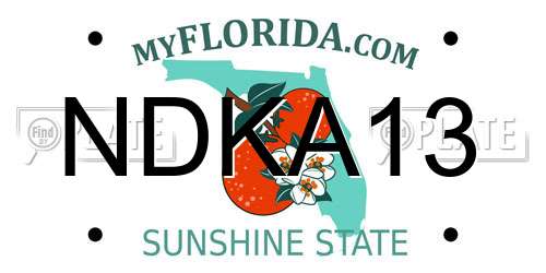 NDKA13 Florida License Plate