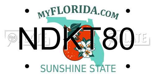 NDKT80 Florida License Plate