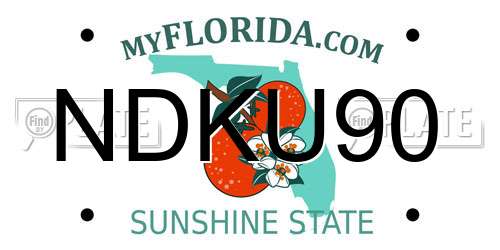 NDKU90 Florida License Plate