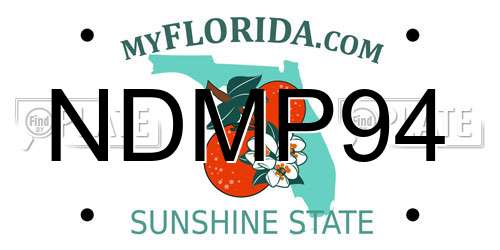 NDMP94 Florida License Plate