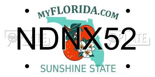 NDNX52 Florida License Plate