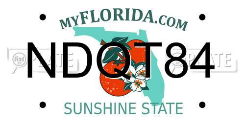 NDQT84 Florida License Plate