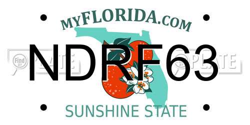 NDRF63 Florida License Plate