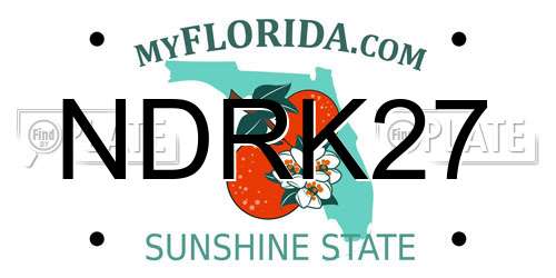 NDRK27 Florida License Plate