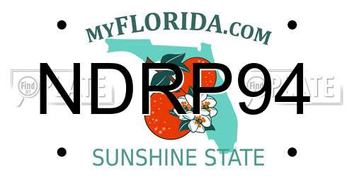 NDRP94 Florida License Plate