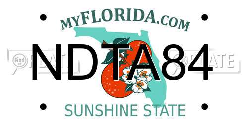 NDTA84 Florida License Plate