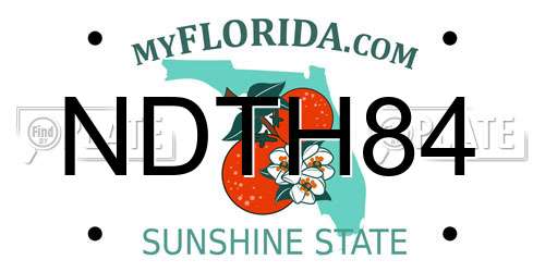 NDTH84 Florida License Plate
