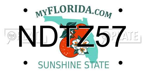 NDTZ57 Florida License Plate