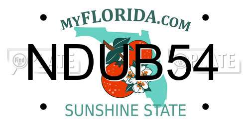 NDUB54 Florida License Plate
