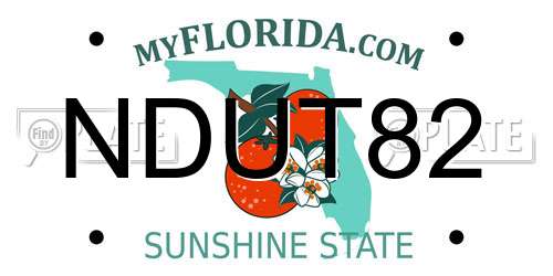 NDUT82 Florida License Plate