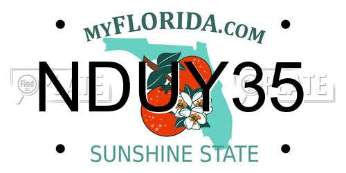 NDUY35 Florida License Plate