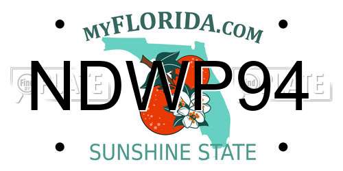 NDWP94 Florida License Plate