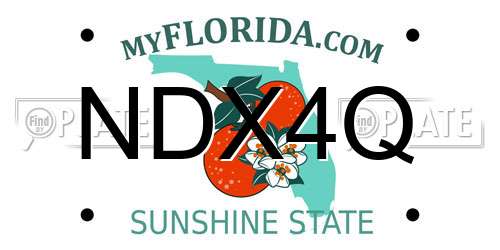 NDX4Q Florida License Plate
