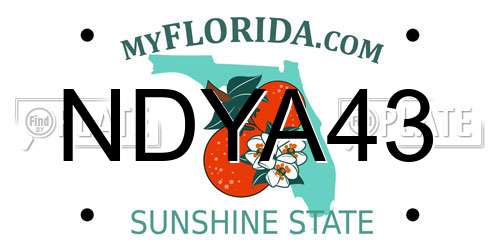NDYA43 Florida License Plate