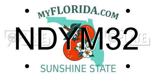 NDYM32 Florida License Plate