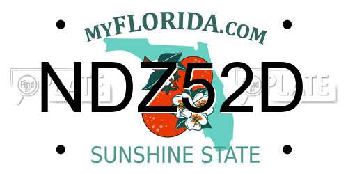 NDZ52D Florida License Plate