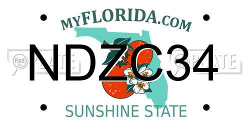 NDZC34 Florida License Plate