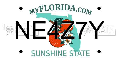 NE4Z7Y Florida License Plate