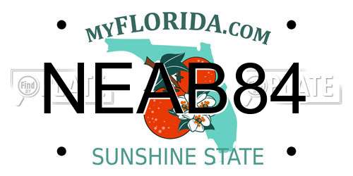 NEAB84 Florida License Plate