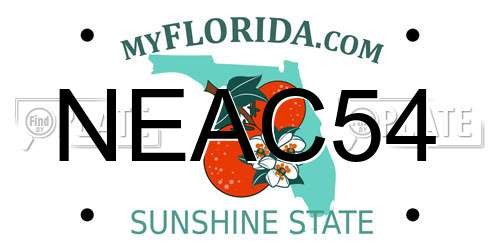 NEAC54 Florida License Plate