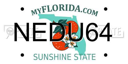 NEDU64 Florida License Plate