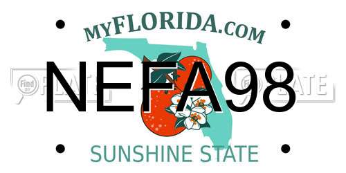 NEFA98 Florida License Plate