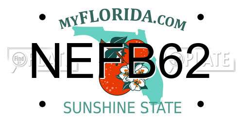 NEFB62 Florida License Plate