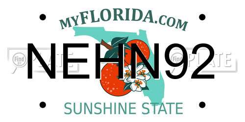 NEHN92 Florida License Plate