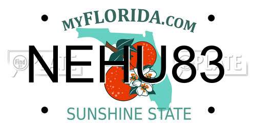 NEHU83 Florida License Plate