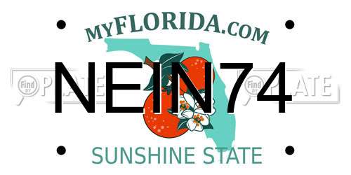 NEIN74 Florida License Plate