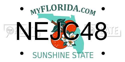 NEJC48 Florida License Plate