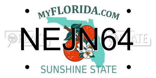 NEJN64 Florida License Plate