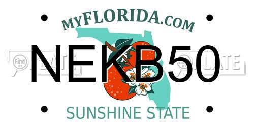 NEKB50 Florida License Plate