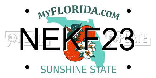 NEKF23 Florida License Plate