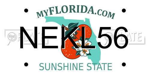 NEKL56 Florida License Plate