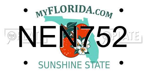 NEN752 Florida License Plate