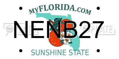 NENB27 Florida License Plate