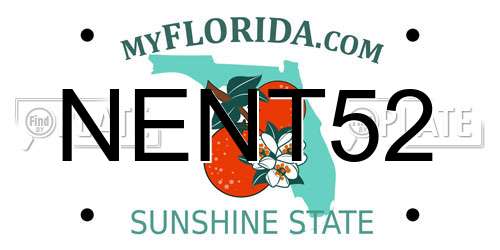 NENT52 Florida License Plate