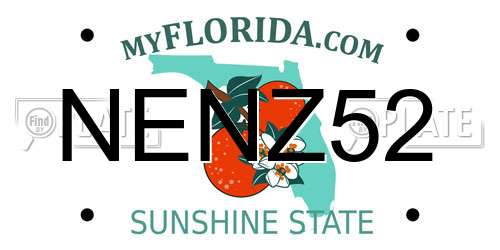 NENZ52 Florida License Plate