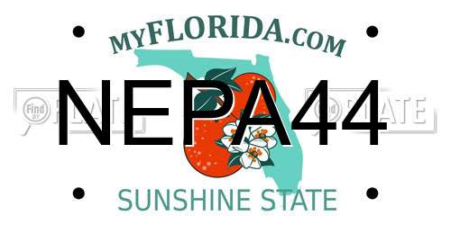 NEPA44 Florida License Plate