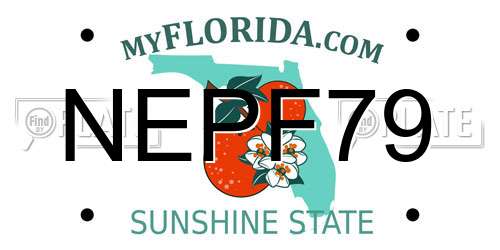 NEPF79 Florida License Plate