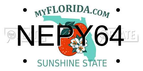 NEPY64 Florida License Plate